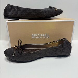 Michael Kors Dark Brown Pattern Flats 7.5